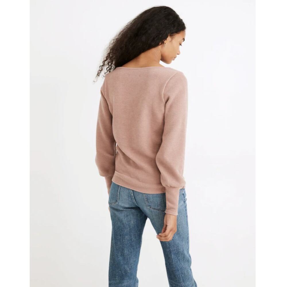 MADEWELL Ottoman Rib Square-Neck Top in Rusty Torch Size S - Picture 7 of 8